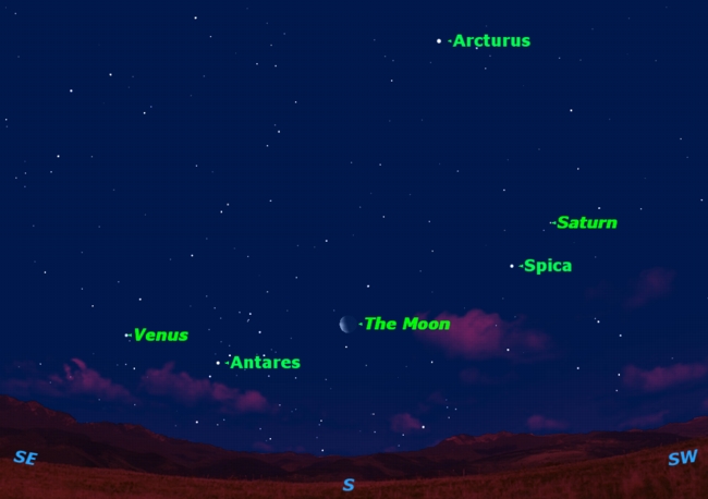 Moon, Stars and Planets Offer Pre-Dawn Sky Show